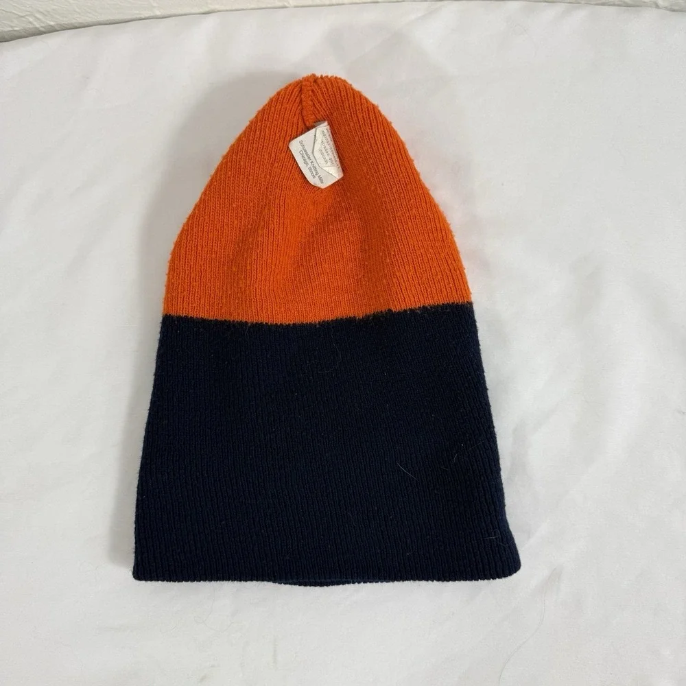 Vintage Schuessler‎ NFL Denver Broncos Cuff Knit Beanie Orange Blue Logo USA